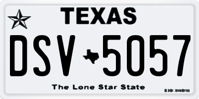 TX license plate DSV5057