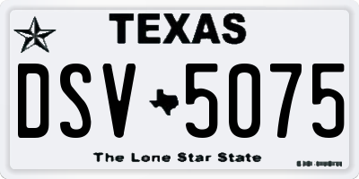 TX license plate DSV5075