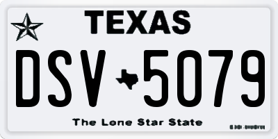 TX license plate DSV5079