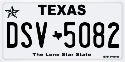 TX license plate DSV5082