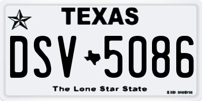 TX license plate DSV5086