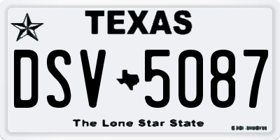 TX license plate DSV5087