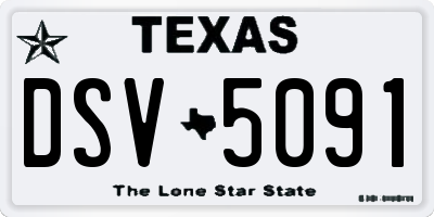 TX license plate DSV5091