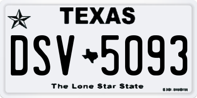 TX license plate DSV5093