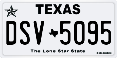 TX license plate DSV5095
