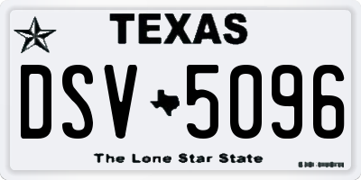 TX license plate DSV5096