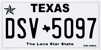 TX license plate DSV5097