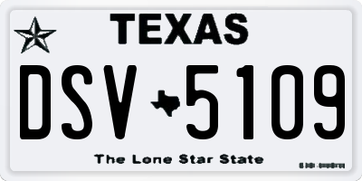 TX license plate DSV5109