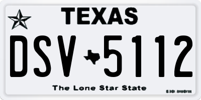 TX license plate DSV5112