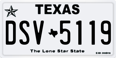 TX license plate DSV5119