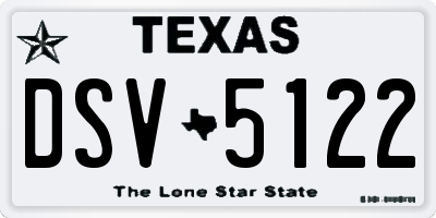 TX license plate DSV5122
