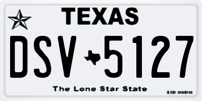 TX license plate DSV5127