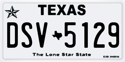 TX license plate DSV5129