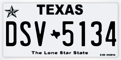 TX license plate DSV5134