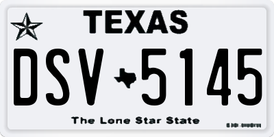 TX license plate DSV5145