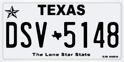 TX license plate DSV5148