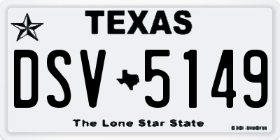 TX license plate DSV5149