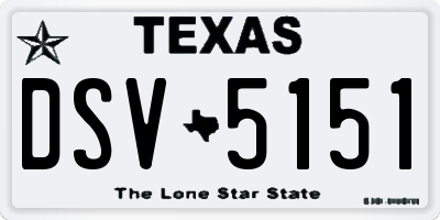 TX license plate DSV5151