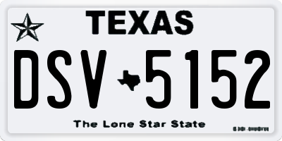 TX license plate DSV5152