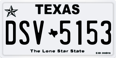 TX license plate DSV5153