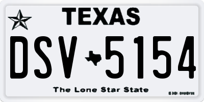 TX license plate DSV5154