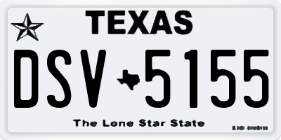 TX license plate DSV5155
