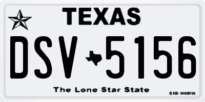 TX license plate DSV5156