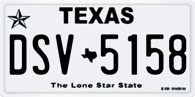 TX license plate DSV5158