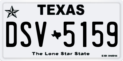 TX license plate DSV5159