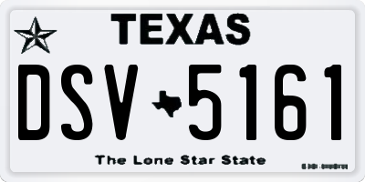 TX license plate DSV5161