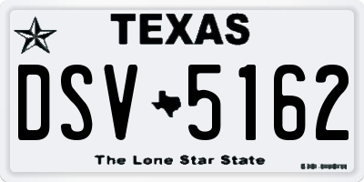 TX license plate DSV5162
