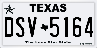 TX license plate DSV5164