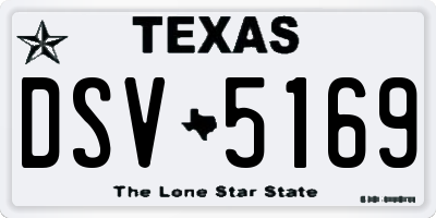TX license plate DSV5169
