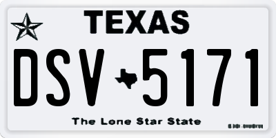 TX license plate DSV5171
