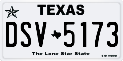 TX license plate DSV5173