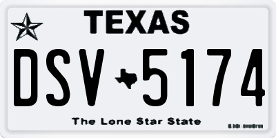 TX license plate DSV5174