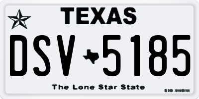 TX license plate DSV5185