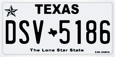 TX license plate DSV5186