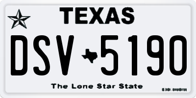TX license plate DSV5190