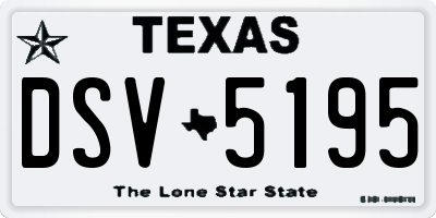 TX license plate DSV5195