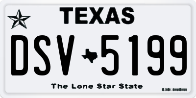 TX license plate DSV5199