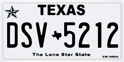 TX license plate DSV5212