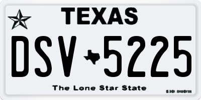 TX license plate DSV5225