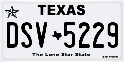 TX license plate DSV5229