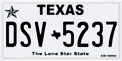 TX license plate DSV5237