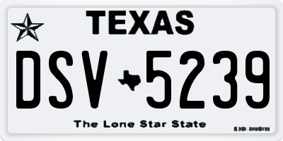 TX license plate DSV5239