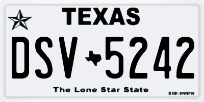 TX license plate DSV5242