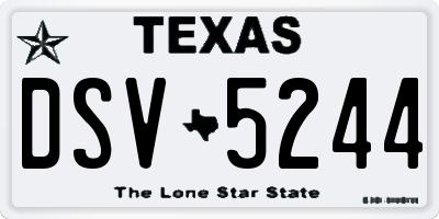 TX license plate DSV5244