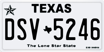 TX license plate DSV5246