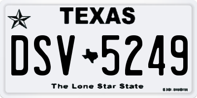 TX license plate DSV5249